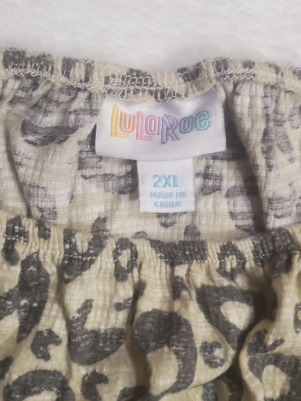 LuLaRoe Beige Leopard Print Ruffle Camisole - Picture 2 of 4
